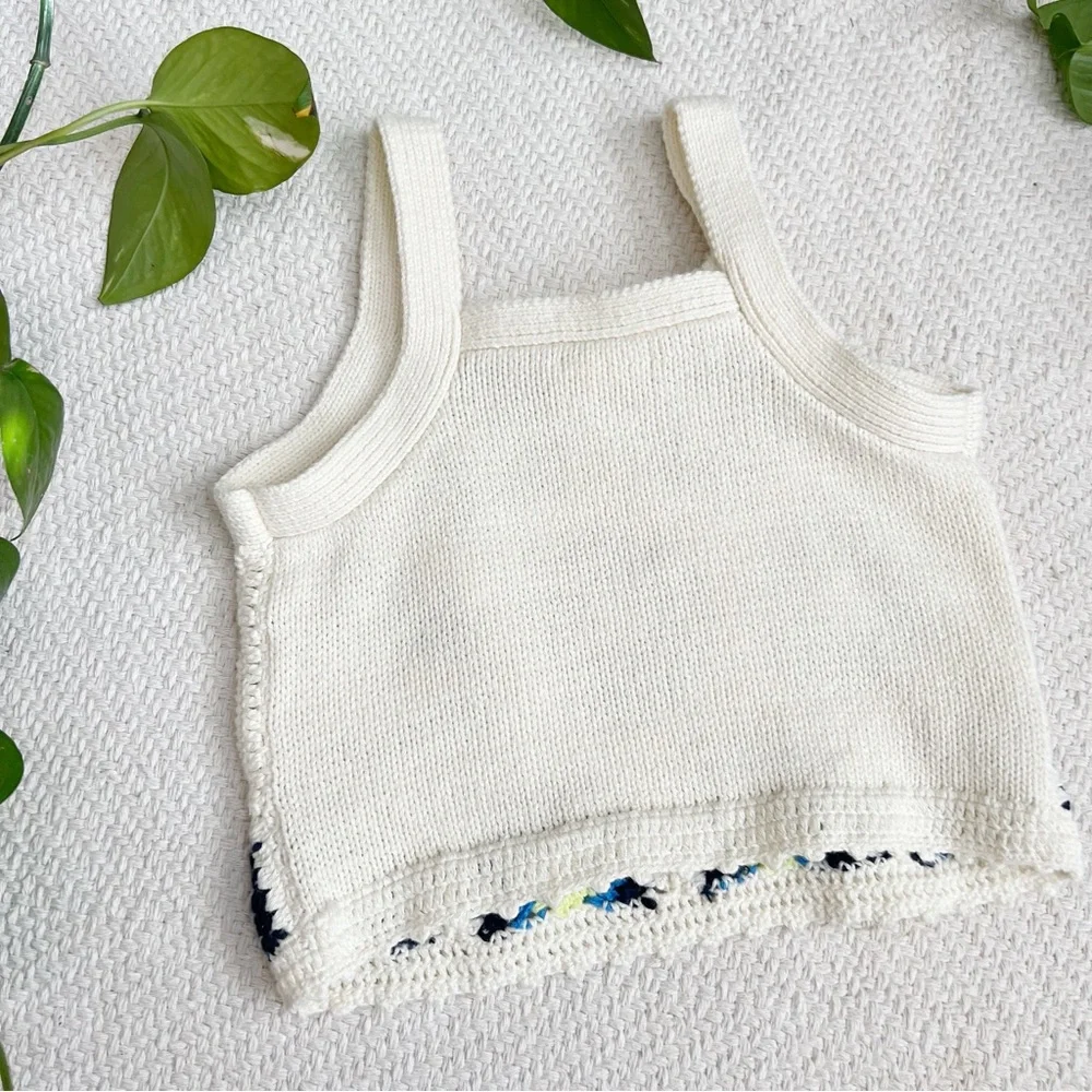Crewcuts Granny Square Patchwork Crochet Knit Tank Top 2-3 years